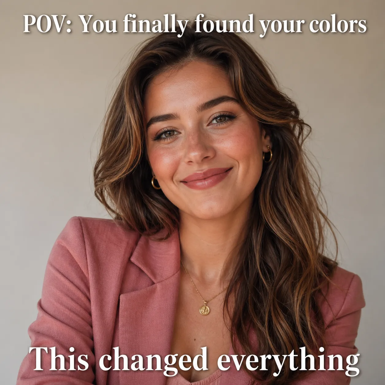 AI glow up result showing improved look using personalized color analysis